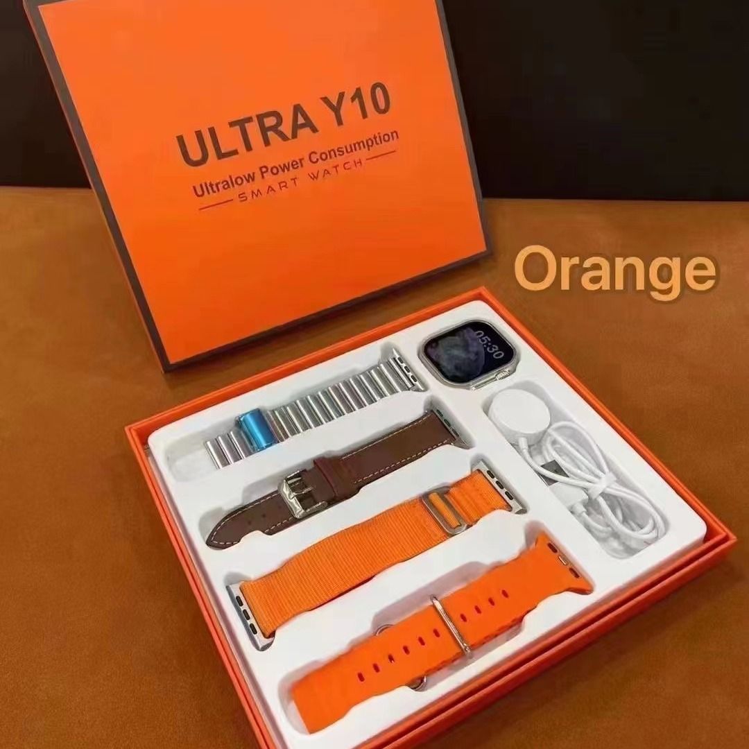 Y10 Ultra Smart Watch Set With 4 Straps T900 Ultra Series 8 Smart Watch For Men Heart Rate Monitor Bluetooth Call Multifunction Sport Smartwatches For IOS Android Wireless Charging Women Smart Watch