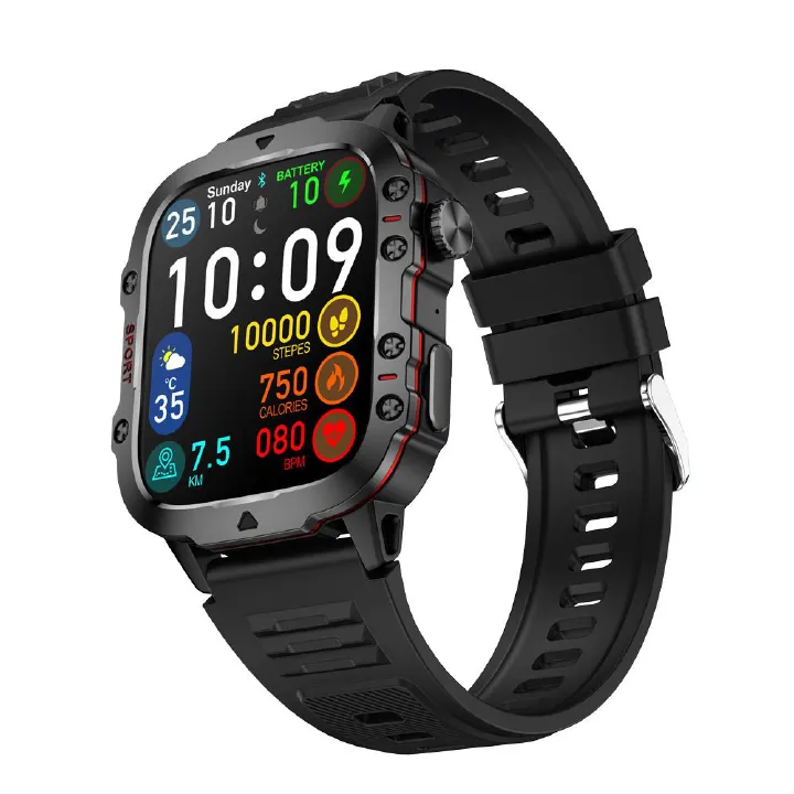 LIGE Sports Smart Watch For Men QX11 Smartwatch 1.96inch Large Screen HD Bluetooth Call SOS Voice Assistant Men Women Smartwatch Sports Fitness Tracker Heart Rate Monitor Outdoor Waterproof Smartwatch