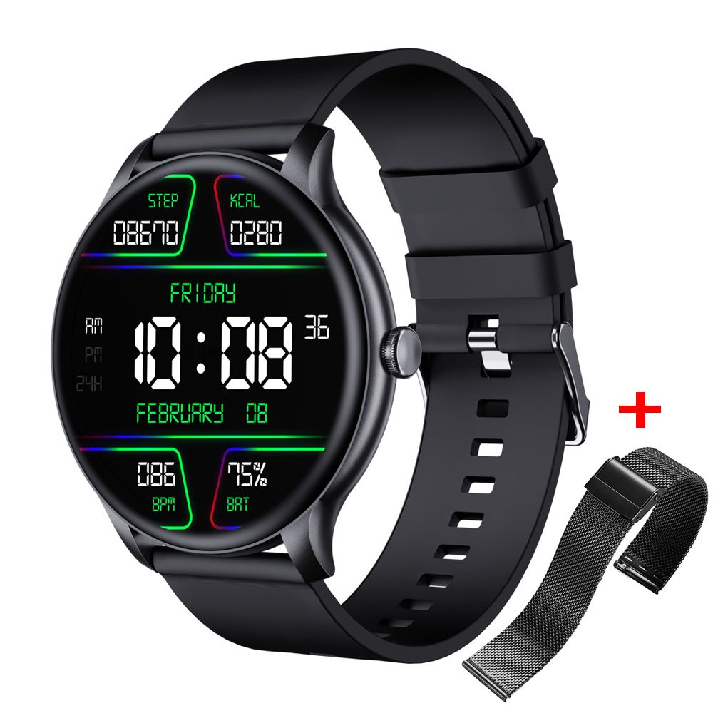 LXASFIT GT2 Men's Smart Watch Fitness Tracker Sports Smartwatch Bracelet Heart Rate Monitor Bluetooth Smartwatch For Men Wrist Ladies Watch Women Smart Watch Kids Smartwatch Steel Smart Watch 2 Straps