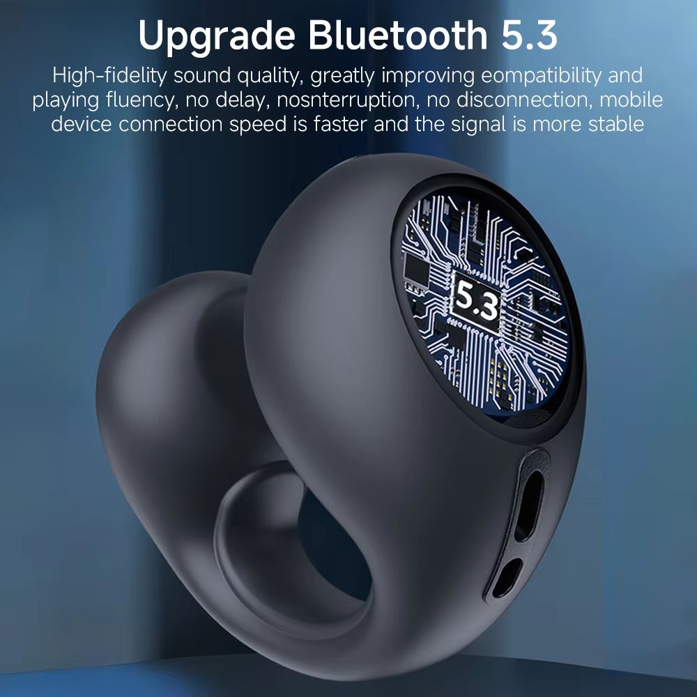 Aloking TWS Wireless Bluetooth Earphone Clip On Ear Sports Earbuds HIFI Stereo Sound Earpods Bluetooth Painless Headset Not in Ear Wireless Earphone Original Bluetooth Earpods Wireless Earphones