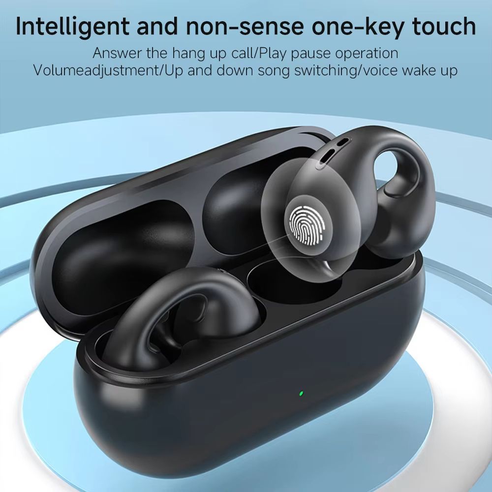 Aloking TWS Wireless Bluetooth Earphone Clip On Ear Sports Earbuds HIFI Stereo Sound Earpods Bluetooth Painless Headset Not in Ear Wireless Earphone Original Bluetooth Earpods Wireless Earphones