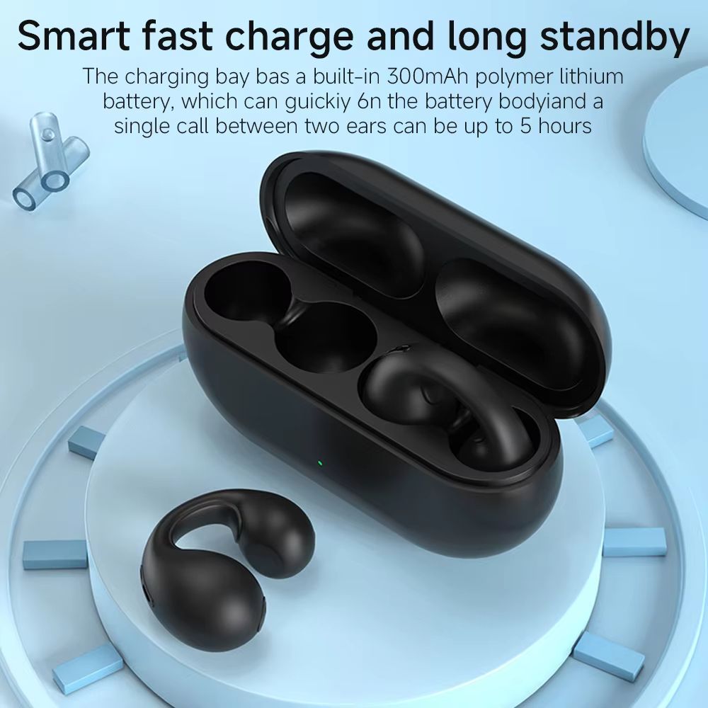 Aloking TWS Wireless Bluetooth Earphone Clip On Ear Sports Earbuds HIFI Stereo Sound Earpods Bluetooth Painless Headset Not in Ear Wireless Earphone Original Bluetooth Earpods Wireless Earphones