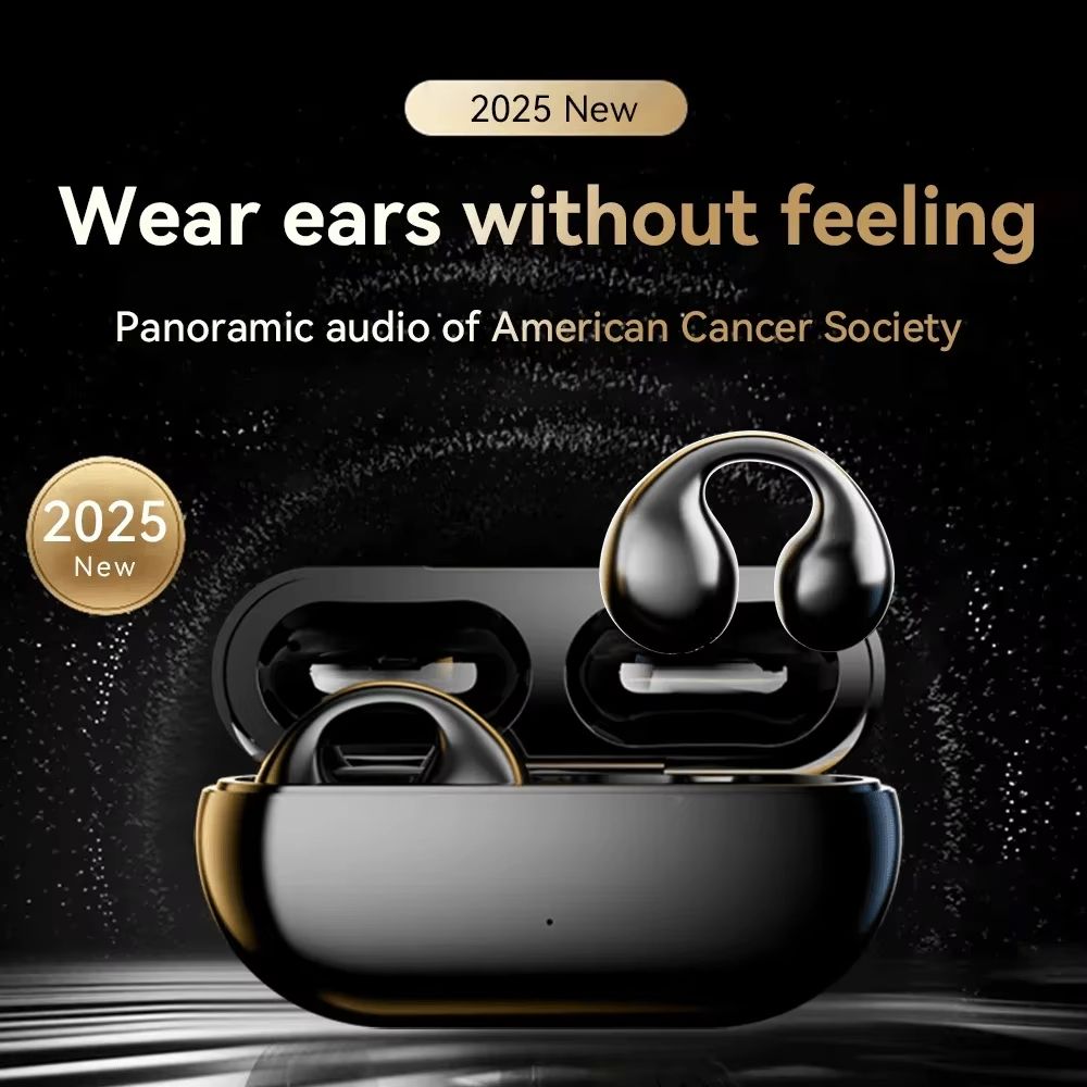 Aloking TWS Wireless Bluetooth Earphone Clip On Ear Sports Earbuds HIFI Stereo Sound Earpods Bluetooth Painless Headset Not in Ear Wireless Earphone Original Bluetooth Earpods Wireless Earphones