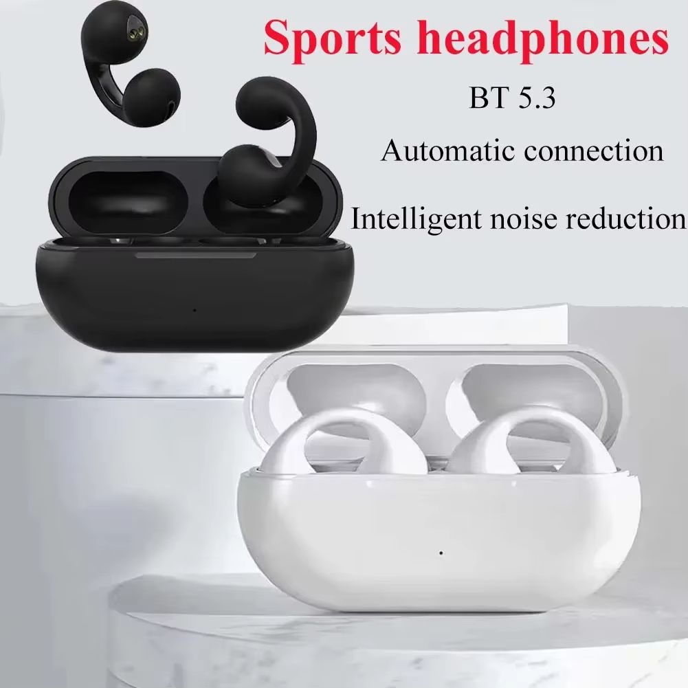 Aloking TWS Wireless Bluetooth Earphone Clip On Ear Sports Earbuds HIFI Stereo Sound Earpods Bluetooth Painless Headset Not in Ear Wireless Earphone Original Bluetooth Earpods Wireless Earphones