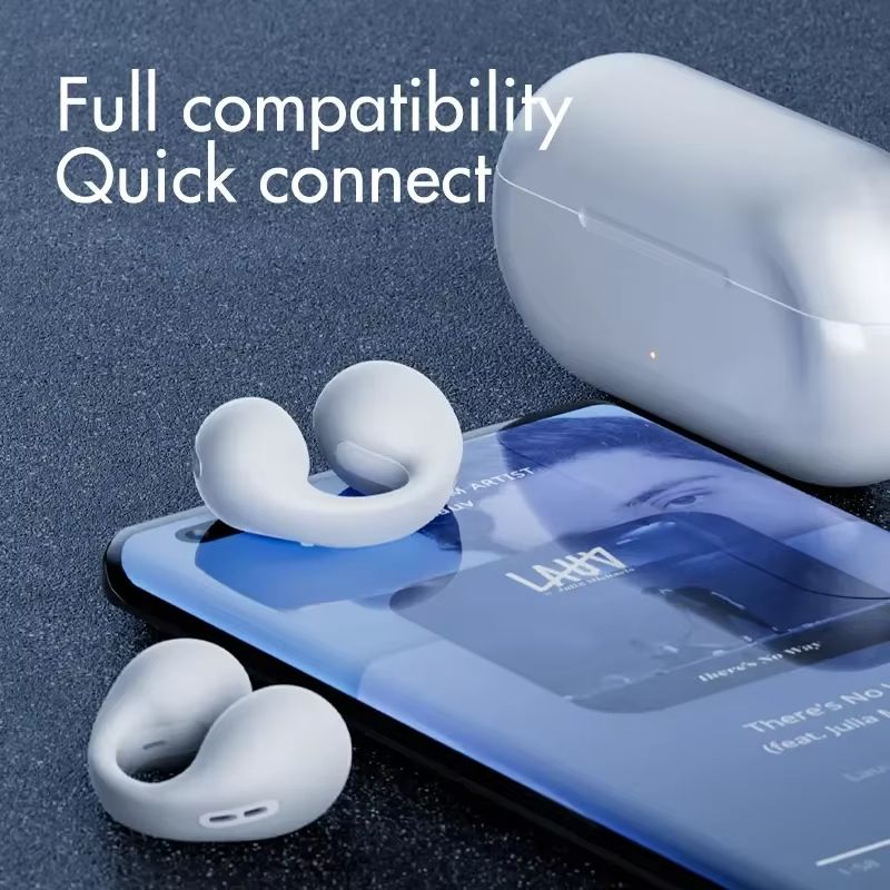 Aloking TWS Wireless Bluetooth Earphone Clip On Ear Sports Earbuds HIFI Stereo Sound Earpods Bluetooth Painless Headset Not in Ear Wireless Earphone Original Bluetooth Earpods Wireless Earphones
