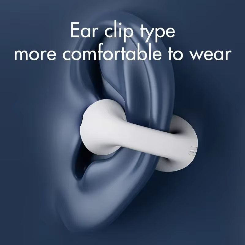 Aloking TWS Wireless Bluetooth Earphone Clip On Ear Sports Earbuds HIFI Stereo Sound Earpods Bluetooth Painless Headset Not in Ear Wireless Earphone Original Bluetooth Earpods Wireless Earphones