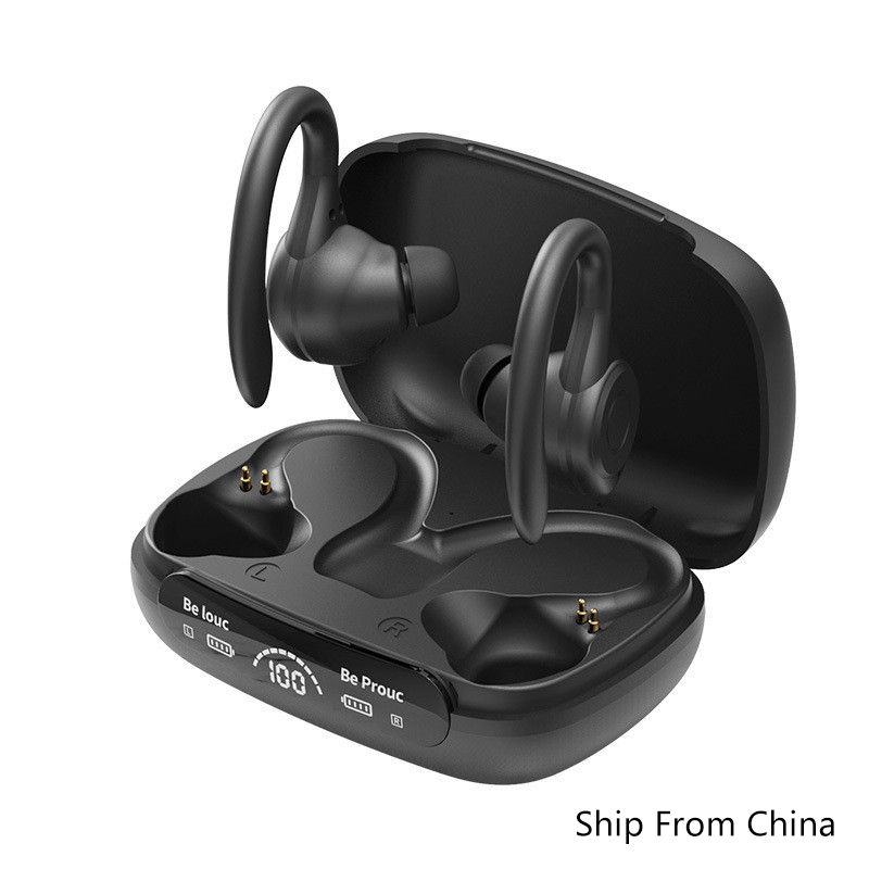 TWS Ture Wireless Earbuds Y7 Bluetooth 5.3 Headphones 24Hrs Playtime with Charging Case LED Diaplay Hi-Fi Sweatproof Noise Canceling Over Ear Earhooks Touch Control Wireless Earphone with Microphone