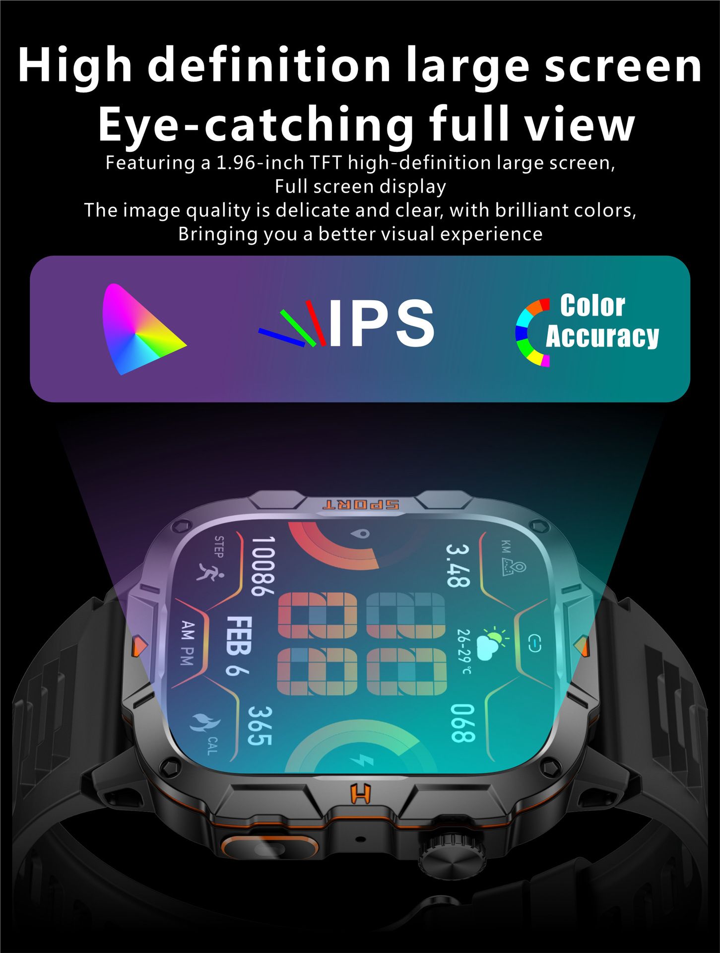 QX12 New Smart Watch Multi-functional Bluetooth Call Waterproof Pedometer Sports Men's Watch Rugged Military Sports Smart Watch For Men Heart Rate Monitor Outdoor Smart Watch With LED Flashlight SOS