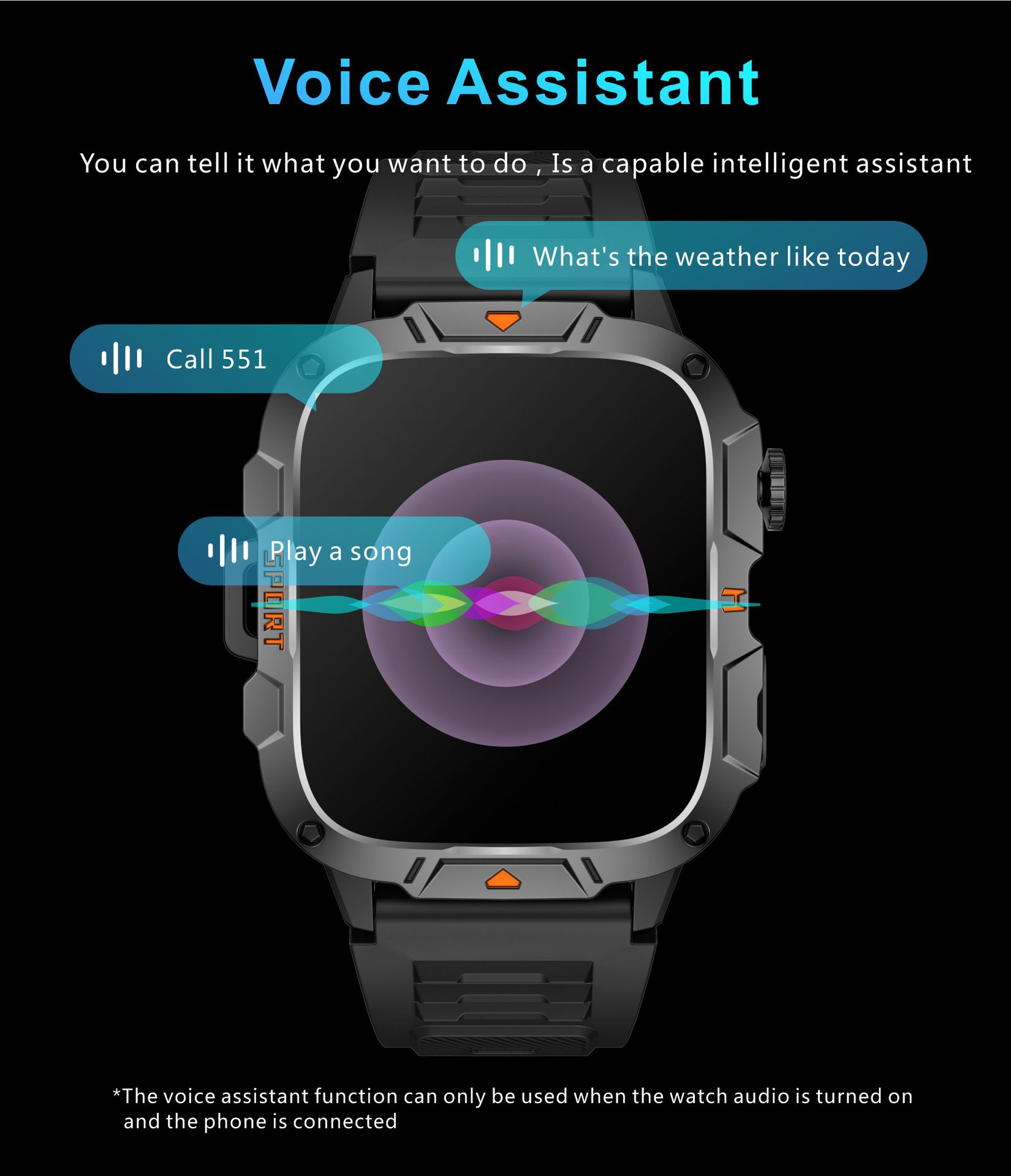 QX12 New Smart Watch Multi-functional Bluetooth Call Waterproof Pedometer Sports Men's Watch Rugged Military Sports Smart Watch For Men Heart Rate Monitor Outdoor Smart Watch With LED Flashlight SOS