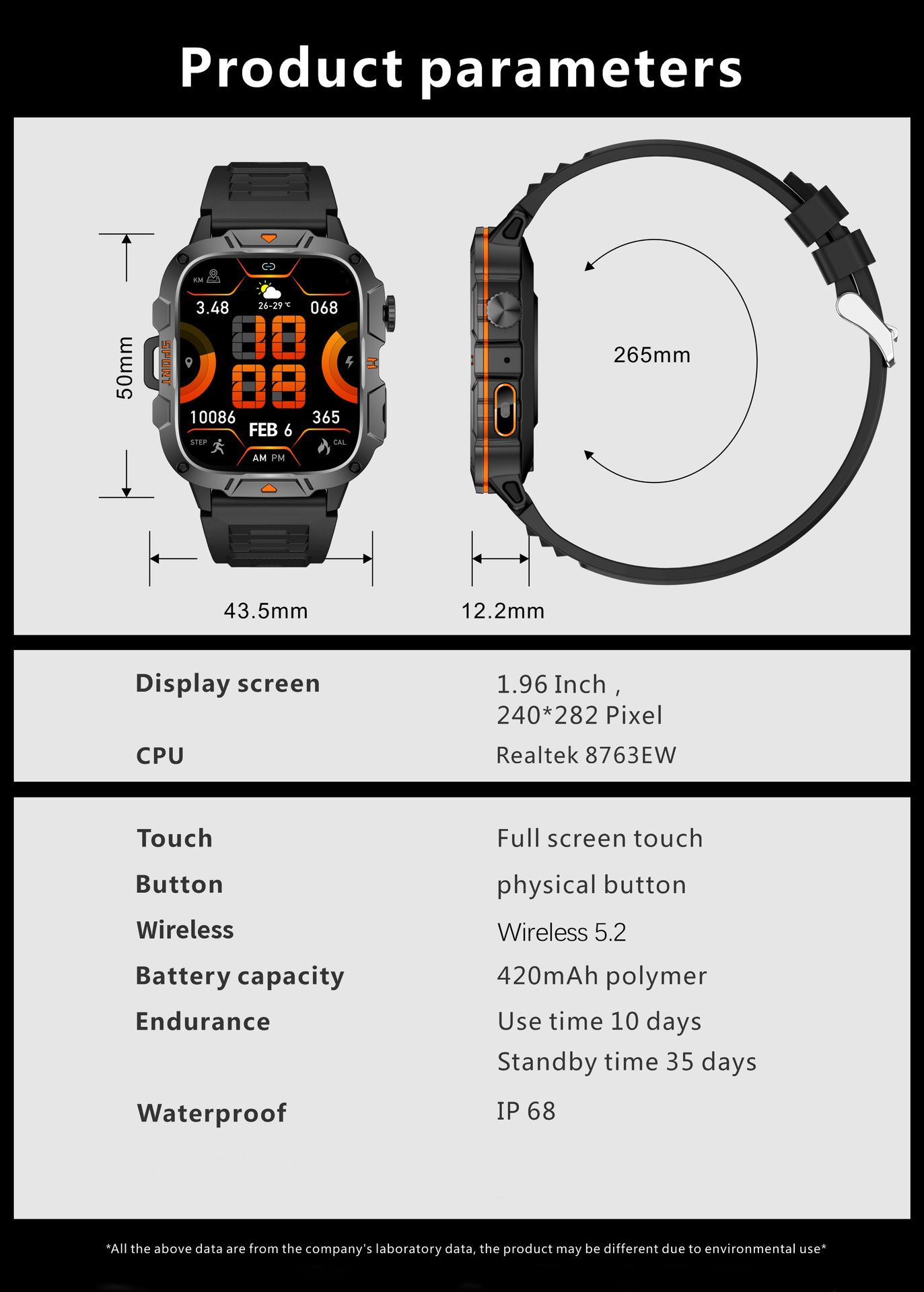 QX12 New Smart Watch Multi-functional Bluetooth Call Waterproof Pedometer Sports Men's Watch Rugged Military Sports Smart Watch For Men Heart Rate Monitor Outdoor Smart Watch With LED Flashlight SOS