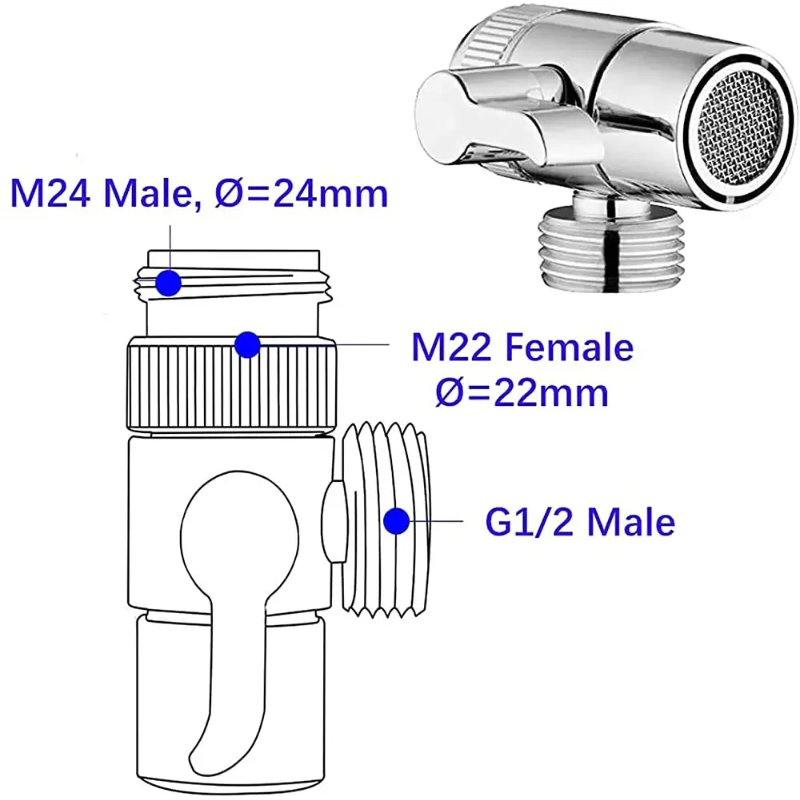 Faucet Parts Universal Faucet Switch Adapter Kitchen Sink Splitter Diverter Valve Water Tap Connector For Toilet Bidet Shower Bathroom