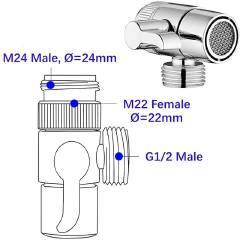 Faucet Parts Universal Faucet Switch Adapter Kitchen Sink Splitter Diverter Valve Water Tap Connector For Toilet Bidet Shower Bathroom