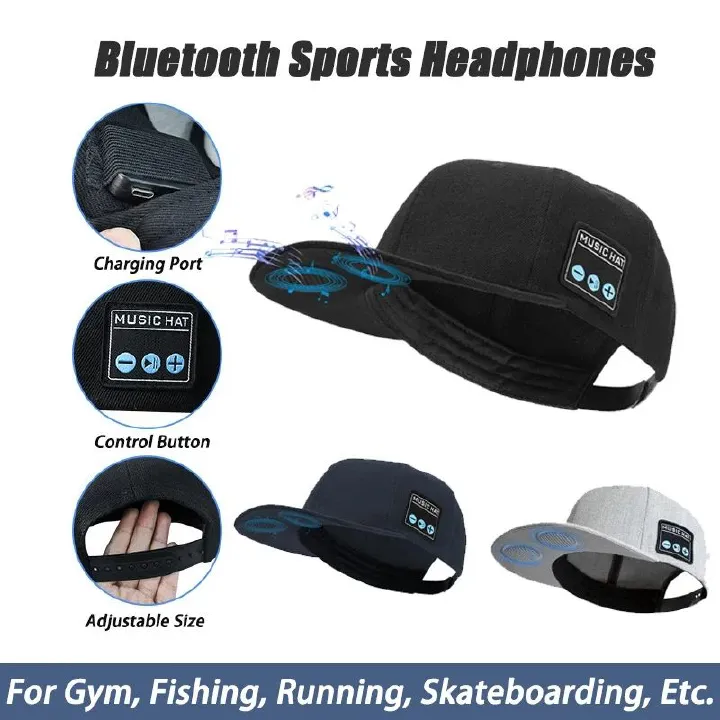 Hat with Bluetooth Speaker Headphones Wireless Smart Music Baseball Cap Earphone for Outdoor Sports Gift Microphone Headset New