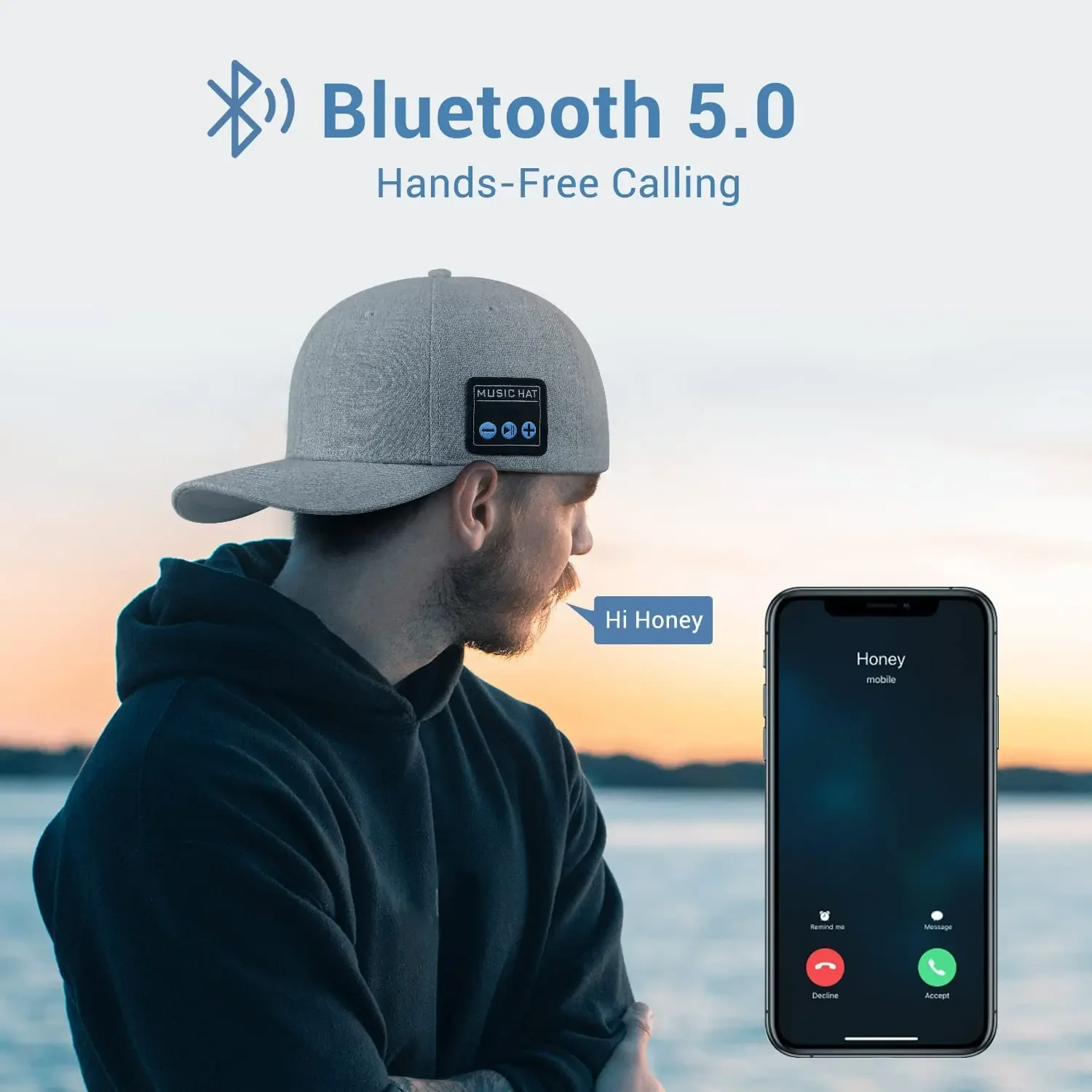 Hat with Bluetooth Speaker Headphones Wireless Smart Music Baseball Cap Earphone for Outdoor Sports Gift Microphone Headset New