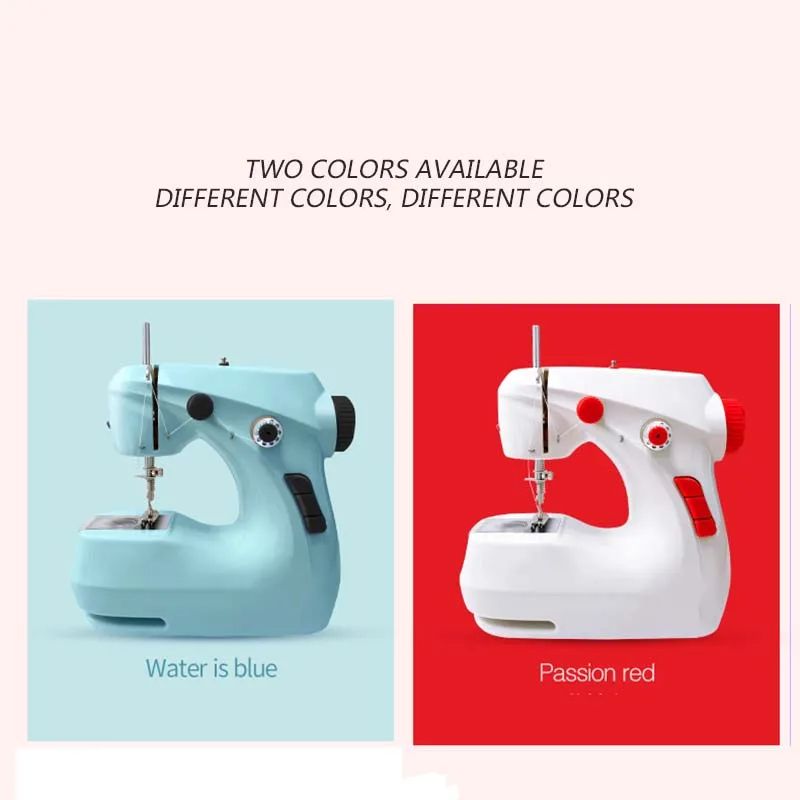 Household Sewing Machine Multifunctional Automatic Thread Winding Sewing Machines Electric Small Portable Mini Desktop Straight Line Cutter Automatic Winding Mending Mini Household Items