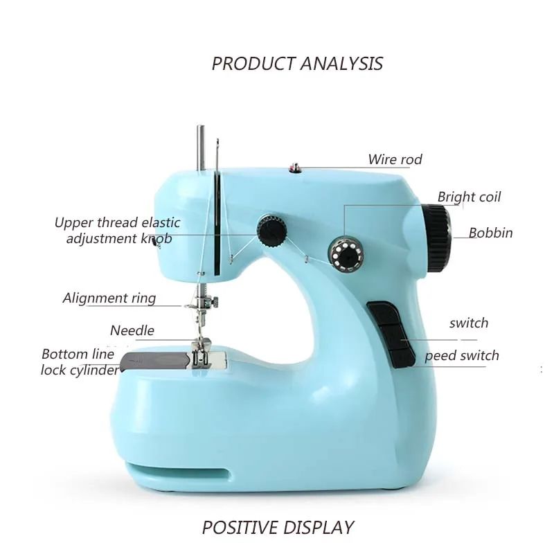 Household Sewing Machine Multifunctional Automatic Thread Winding Sewing Machines Electric Small Portable Mini Desktop Straight Line Cutter Automatic Winding Mending Mini Household Items