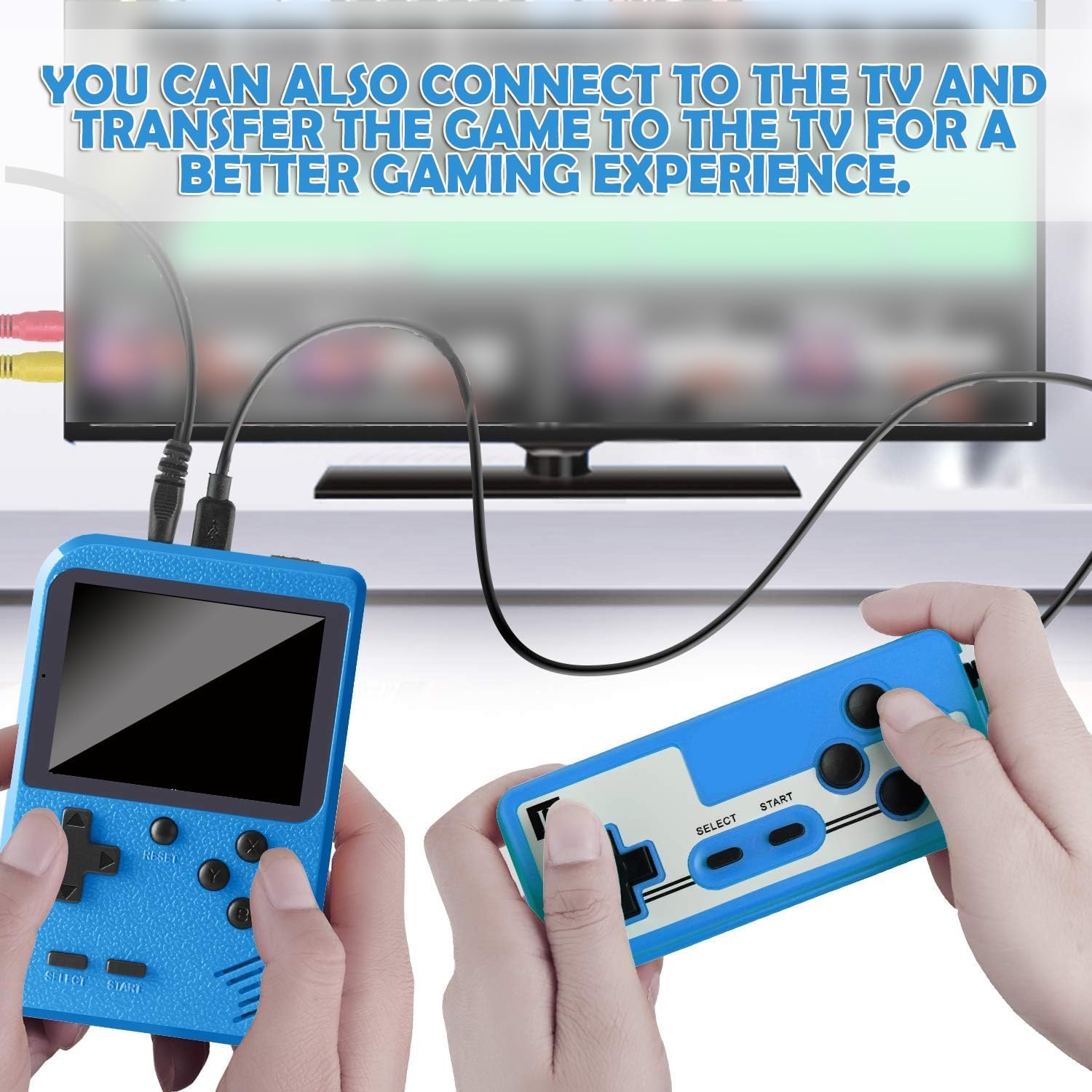 Handheld Games Console Portable Mini Retro Game Console with 500 Classical FC Games Support for Connecting TV & Two Players, 3 -Inches Screen 1020mAh Rechargeable Battery, Gift for Kids Adult