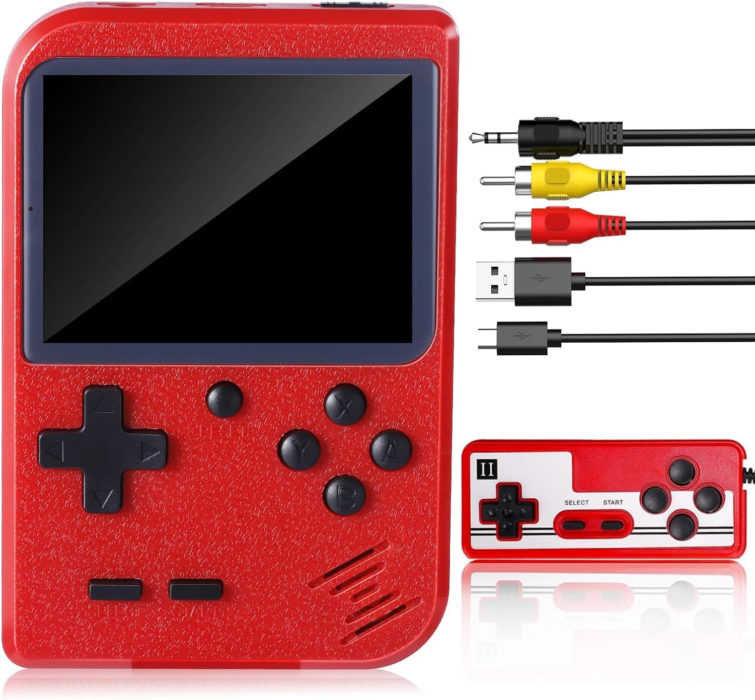 Handheld Games Console Portable Mini Retro Game Console with 500 Classical FC Games Support for Connecting TV & Two Players, 3 -Inches Screen 1020mAh Rechargeable Battery, Gift for Kids Adult