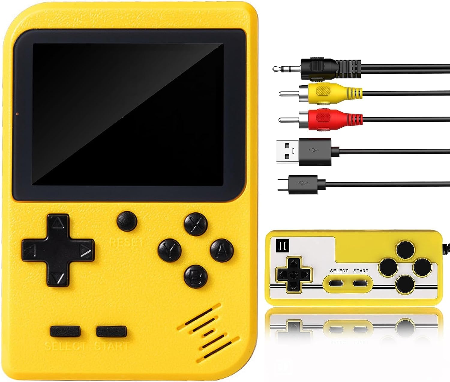 Handheld Games Console Portable Mini Retro Game Console with 500 Classical FC Games Support for Connecting TV & Two Players, 3 -Inches Screen 1020mAh Rechargeable Battery, Gift for Kids Adult