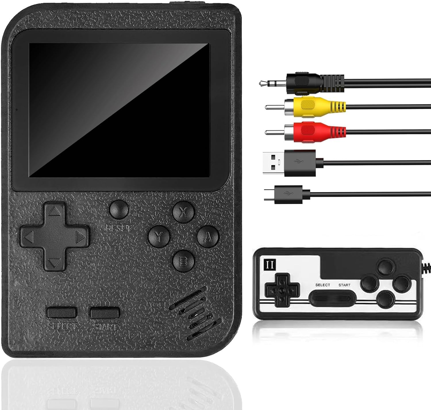 Handheld Games Console Portable Mini Retro Game Console with 500 Classical FC Games Support for Connecting TV & Two Players, 3 -Inches Screen 1020mAh Rechargeable Battery, Gift for Kids Adult