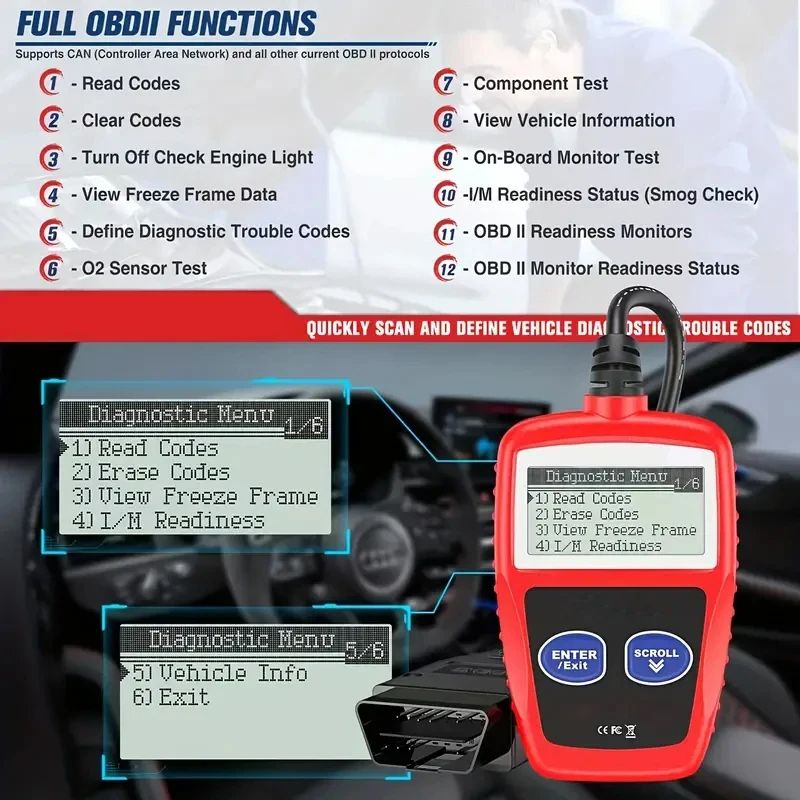 Car Fault Code Reader MS309 Automotive Code Reader OBD2 Scanner Car Check Engine Fault View Freeze Data CAN Diagnostic Tool