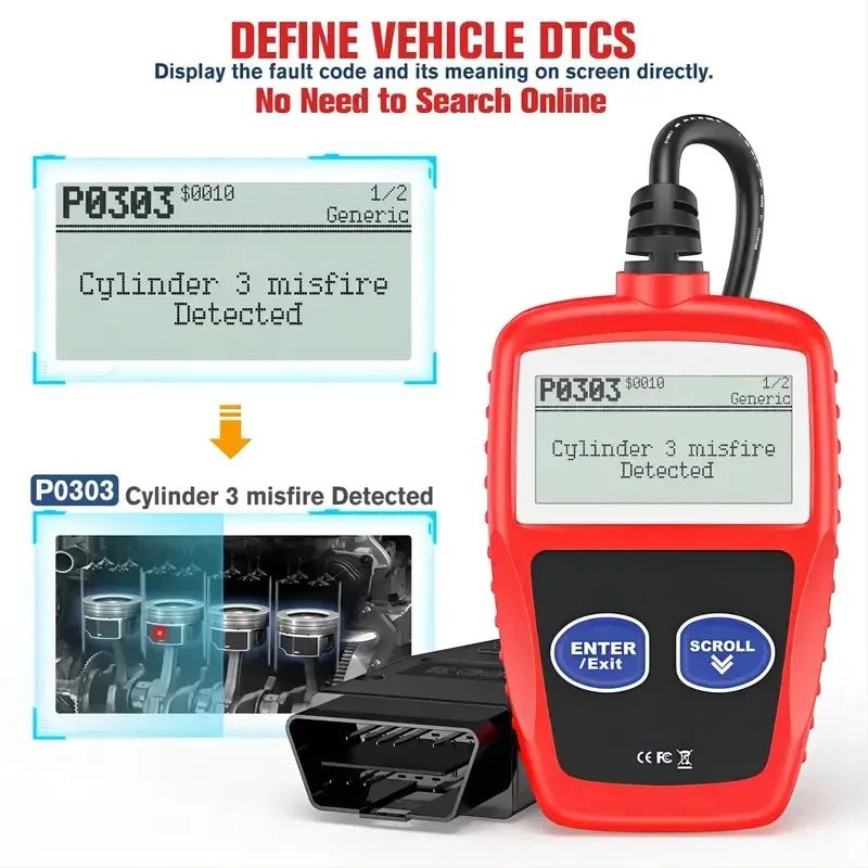 Car Fault Code Reader MS309 Automotive Code Reader OBD2 Scanner Car Check Engine Fault View Freeze Data CAN Diagnostic Tool