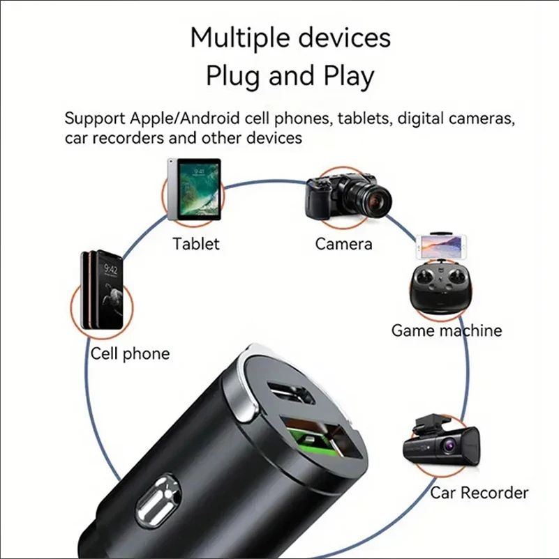 66w Car Charger Super Fast Charger Metal One Tow Two Car ChargerFlash Charger Mini Pull Ring New Pd Car Charger Car Electronic