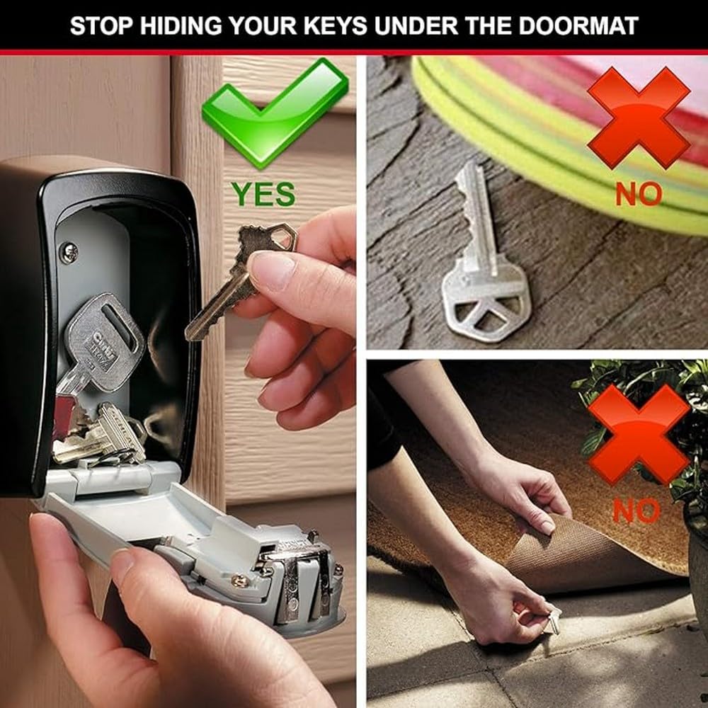 Key Safe Wall Mounted Medium 85 x 119 x 36 mm Outdoor Mounting Kit for Home Office Industries Vehicles