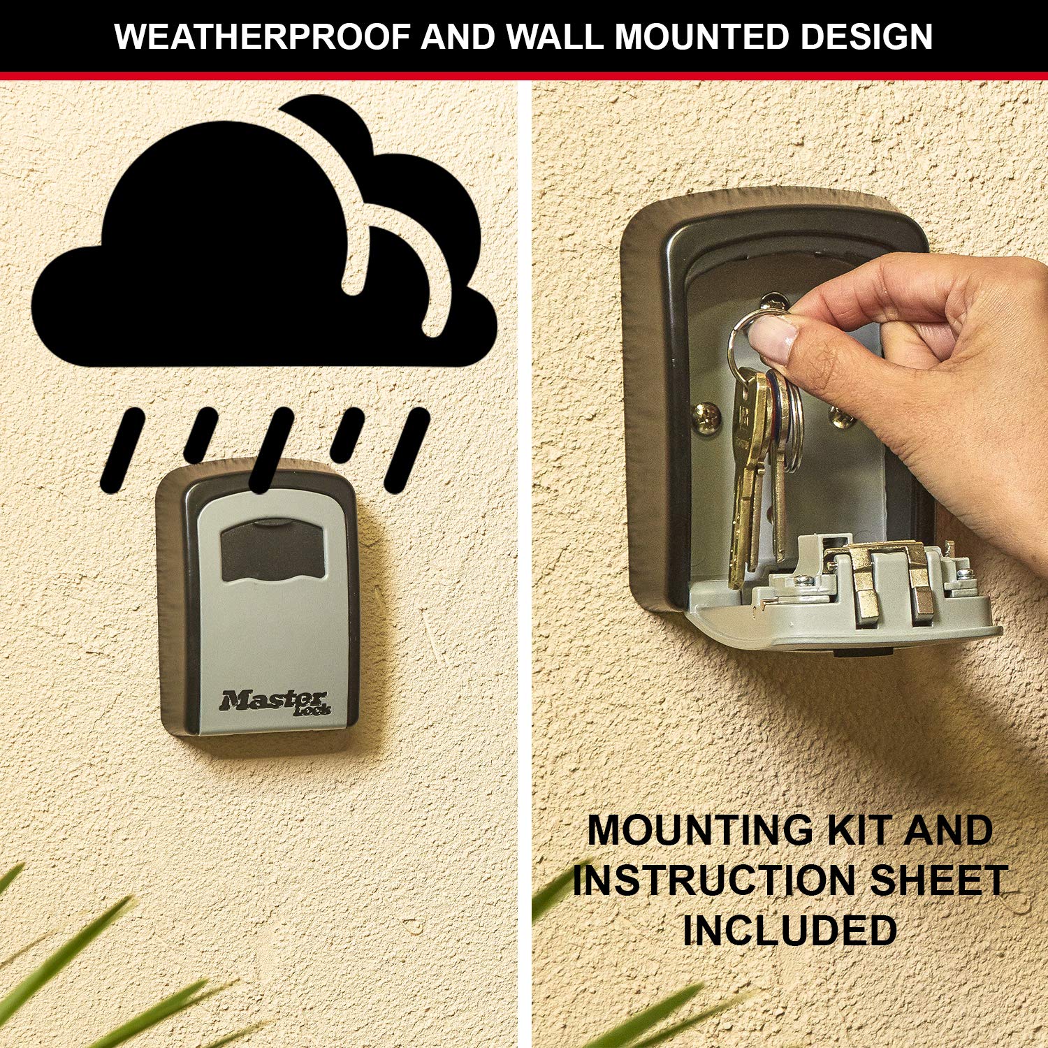 Key Safe Wall Mounted Medium 85 x 119 x 36 mm Outdoor Mounting Kit for Home Office Industries Vehicles