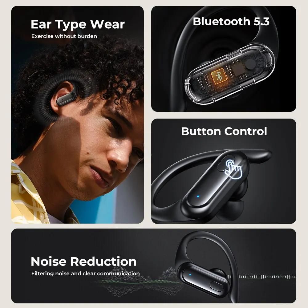 Bluetooth 5.3 Earphone True Wireless Sports Headphones Touch TWS With Mic Noise Reduction Earbuds Waterproof Headset XT60 Ear Hook Sports Wirless Headephone