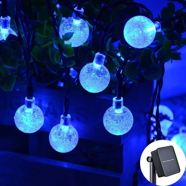 Solar Crystal Globe LED String Lights 60 LED 8 Lighting Modes IP65 Fairy Light Christmas Garland For Garden Party Decor 1pc Solar String Lights Outdoor
