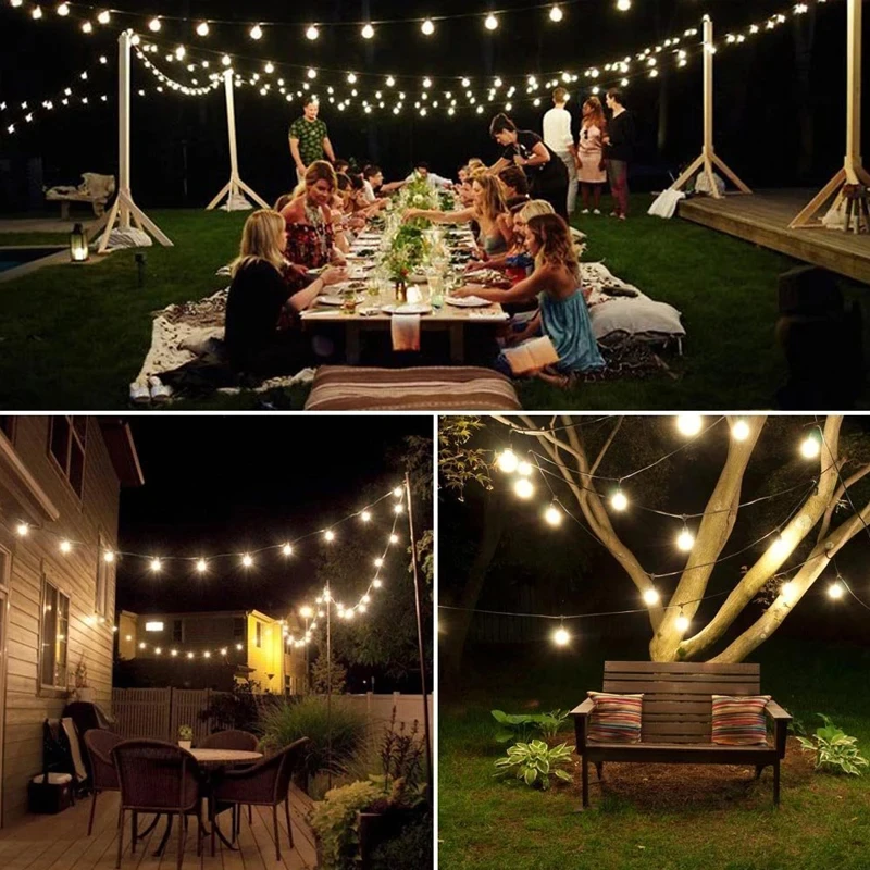 Solar Crystal Globe LED String Lights 60 LED 8 Lighting Modes IP65 Fairy Light Christmas Garland For Garden Party Decor 1pc Solar String Lights Outdoor