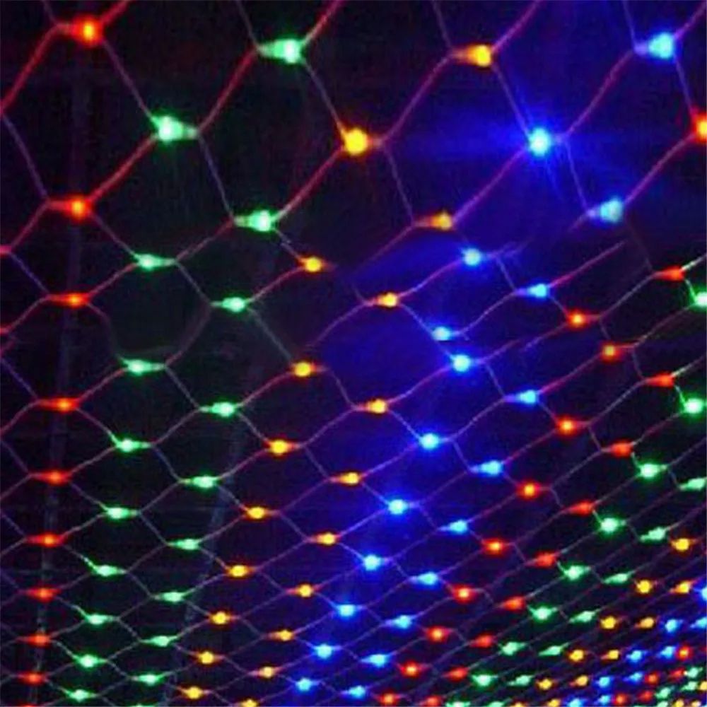 LED Net Mesh Fairy String Light Garland Window Curtain Christmas Fairy Light Wedding Party Garland Light