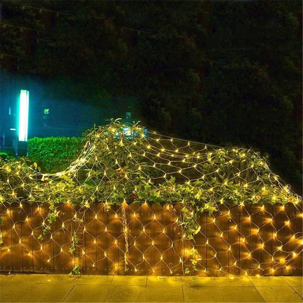 LED Net Mesh Fairy String Light Garland Window Curtain Christmas Fairy Light Wedding Party Garland Light