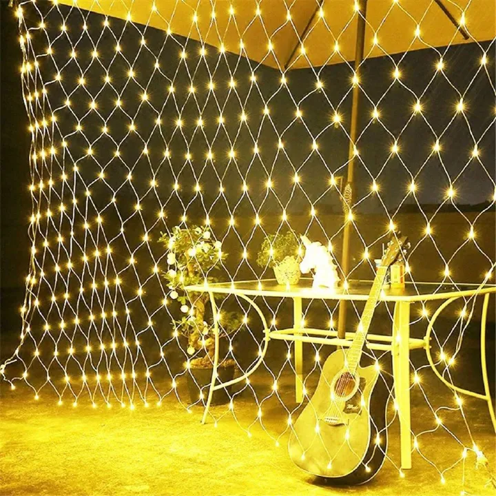 LED Net Mesh Fairy String Light Garland Window Curtain Christmas Fairy Light Wedding Party Garland Light