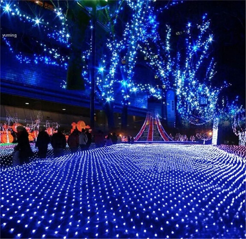LED Net Mesh Fairy String Light Garland Window Curtain Christmas Fairy Light Wedding Party Garland Light