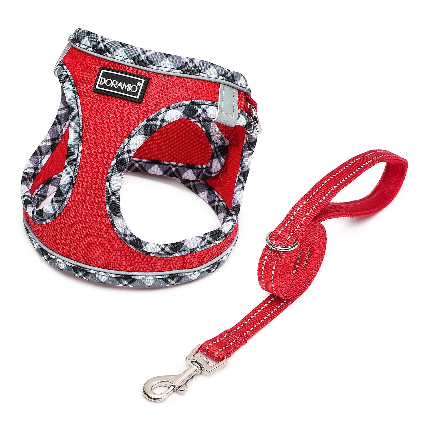 Step-in Dog Harness and Leash Set, Soft Mesh No-Chock Reflective Breathable Easy Walk Lightweight Vest Harnesses with Safety Buckle for Small Medium Dogs, Cats, Puppies XS/S/M/L/XL