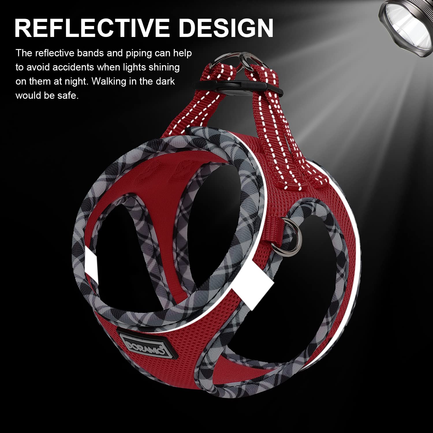 Step-in Dog Harness and Leash Set, Soft Mesh No-Chock Reflective Breathable Easy Walk Lightweight Vest Harnesses with Safety Buckle for Small Medium Dogs, Cats, Puppies XS/S/M/L/XL