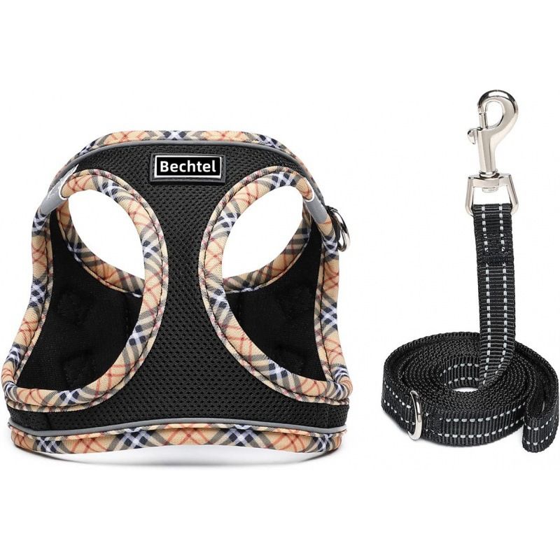 Step-in Dog Harness and Leash Set, Soft Mesh No-Chock Reflective Breathable Easy Walk Lightweight Vest Harnesses with Safety Buckle for Small Medium Dogs, Cats, Puppies XS/S/M/L/XL