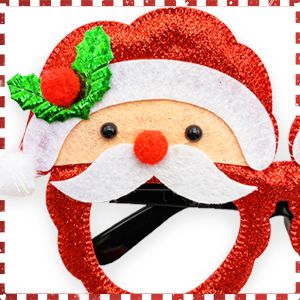 18Pcs Christmas Glasses Frame Christmas Headbands Christmas Hats Set, Hair Hoop Eyewear Eyeglasses Christmas Decoration, Santa Hat Christmas Photo Props for Xmas Party Supplies Holiday Favors
