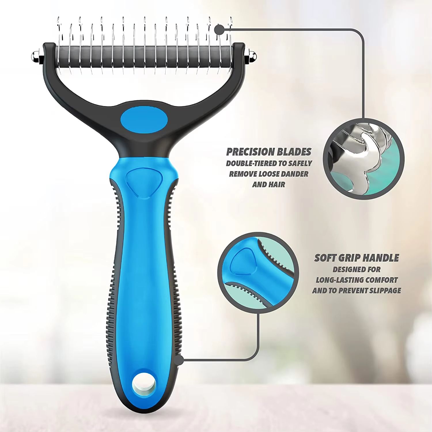 Dog Brush Pet Hair Remover Cat Comb For Cats Dogs Long Hair Short Hair Pet Grooming Care Brush Remove Undercoat Dog Cat Professiona Accessories