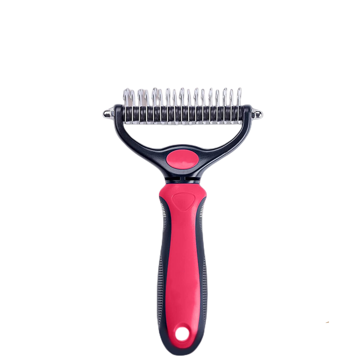 Pet Deshedding Brush - Double-Sided Undercoat Rake for Dogs & Cats - Shedding Comb and Dematting Tool for Grooming, Extra Wide