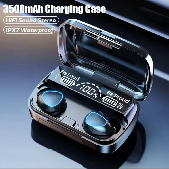 Wireless Earbuds  Bluetooth Ear Buds with Wireless Charging Case LED Power Display Light-Weight Premium Deep Bass Stereo in-Ear Earphones Built-in Mic 40 hrs Play Time-Black