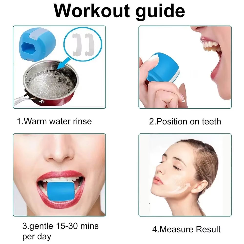 Fitness Face Masseter Men Facial Pop N Go Mouth Jaw Jaw Exerciser Muscle Chew Ball Chew Bite Breaker Training with Box