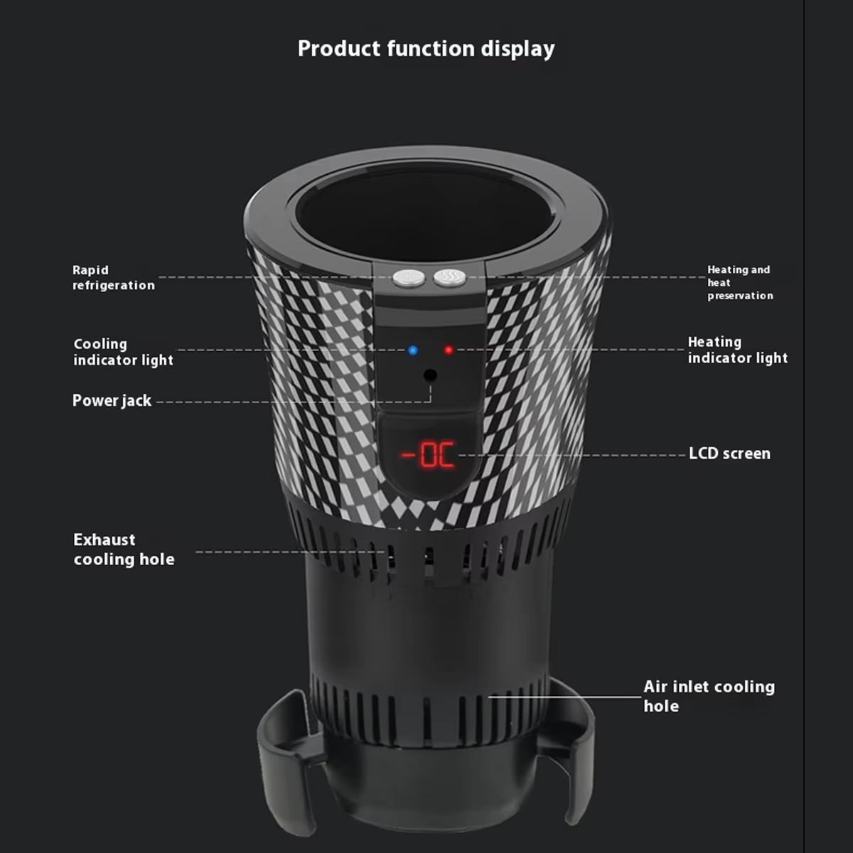 Car hot and cold cups, home dual-purpose intelligent thermal insulation hot water cups, refrigeration and heating cups, mini cup
