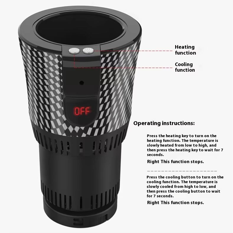 Car hot and cold cups, home dual-purpose intelligent thermal insulation hot water cups, refrigeration and heating cups, mini cup