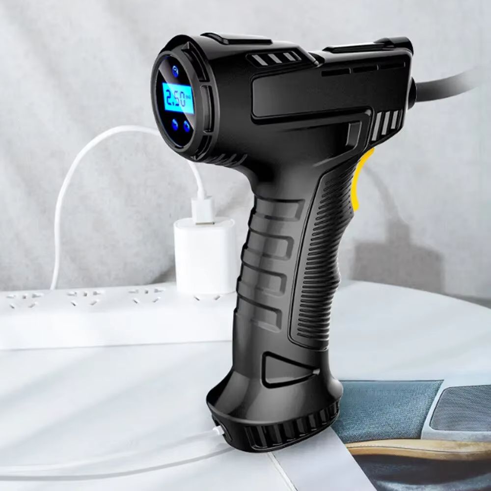 120W Digital Car Tyre Inflator Car Air Pump Wireless Car Tyre Inflator Portable Air Compressor with LED Lights for Tyres