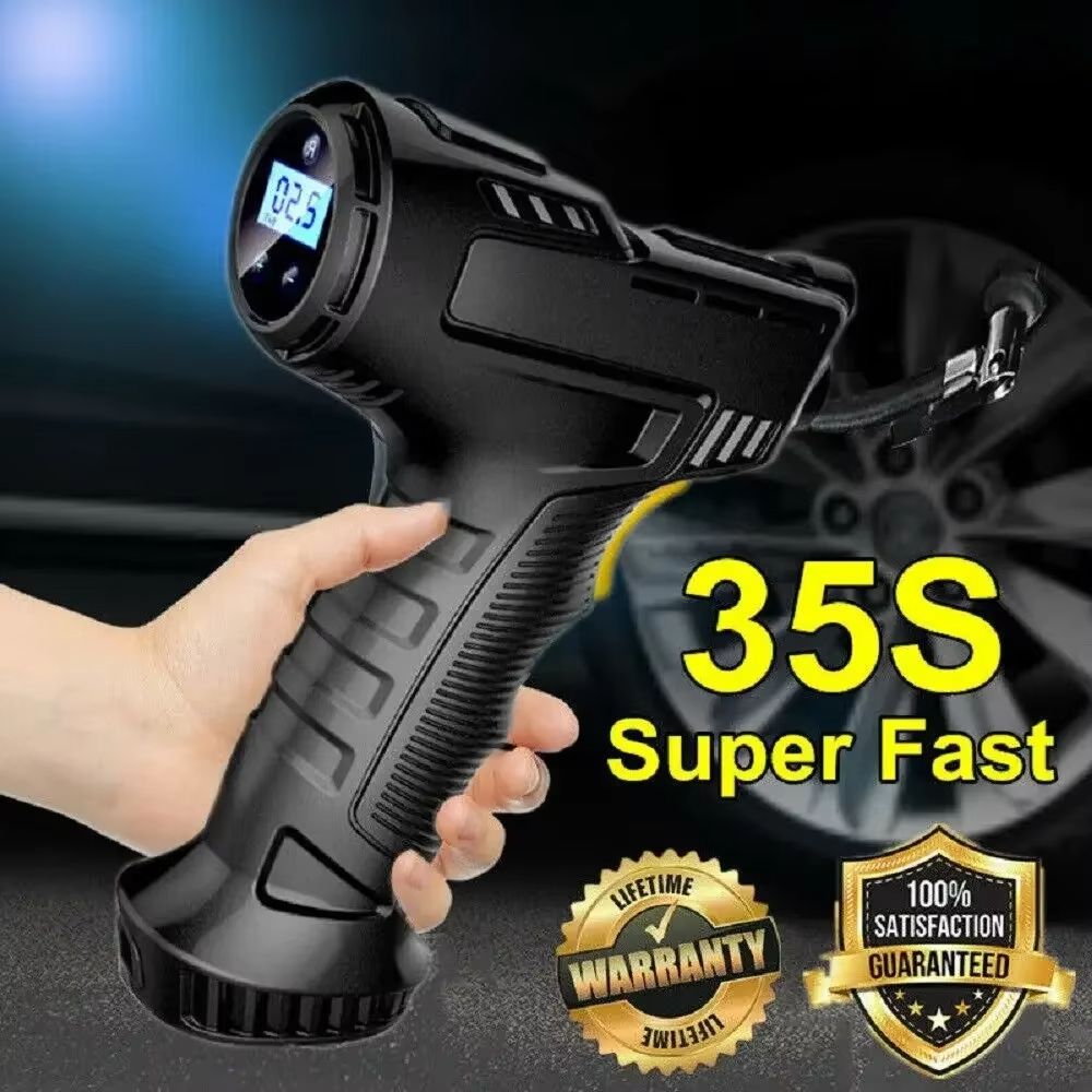 120W Digital Car Tyre Inflator Car Air Pump Wireless Car Tyre Inflator Portable Air Compressor with LED Lights for Tyres