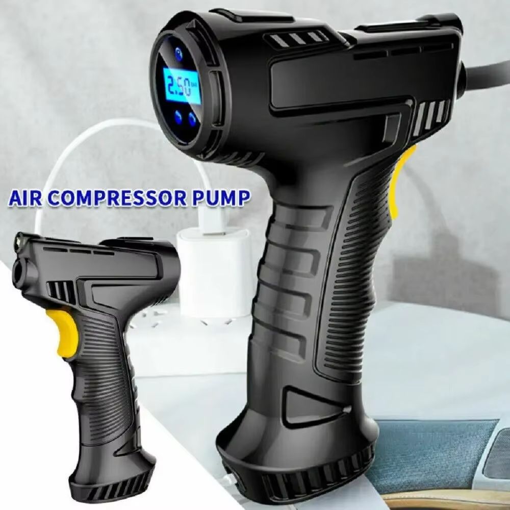 120W Digital Car Tyre Inflator Car Air Pump Wireless Car Tyre Inflator Portable Air Compressor with LED Lights for Tyres