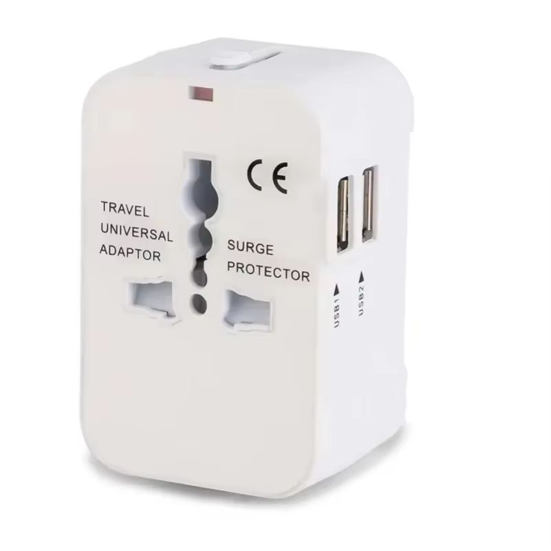 Foldable All-in-One Universal Travel Adapter EU UK US AU Power Charger Adapter Outlet Converter Socket with Dual USB 2.1a Port